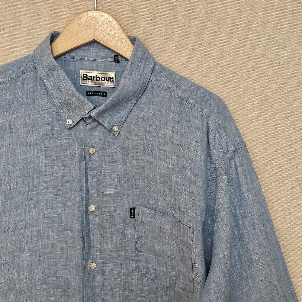 Barbour Linen Regular Fit Button Down Xl - image 1